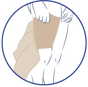 Integrated loop for calf, thigh and arm. Minimum number of bandages