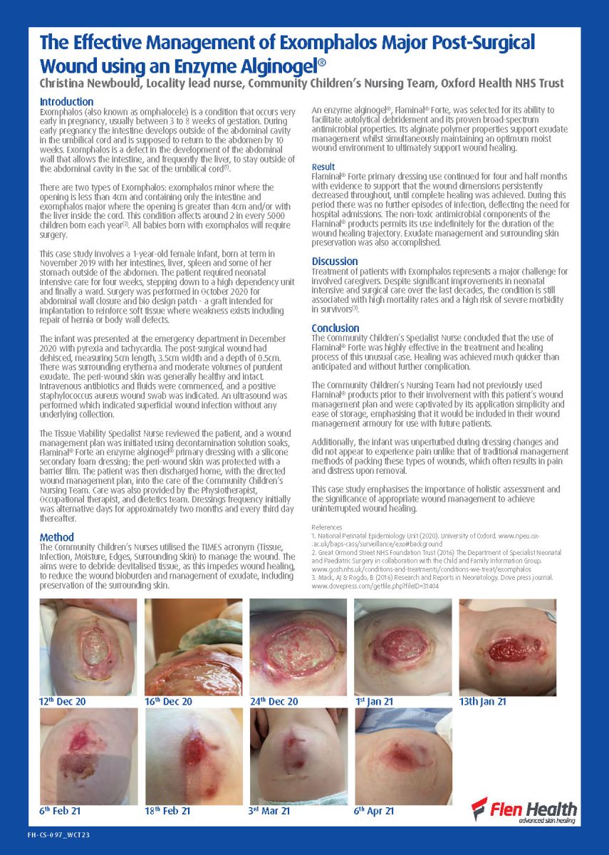 The Effective Management of Exomphalos Major Post-Surgical Wound using an Enzyme Alginogel®