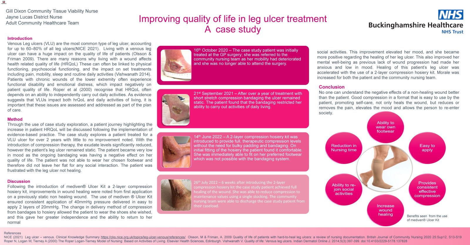 Improving quality of life in leg ulcer treatment A case study